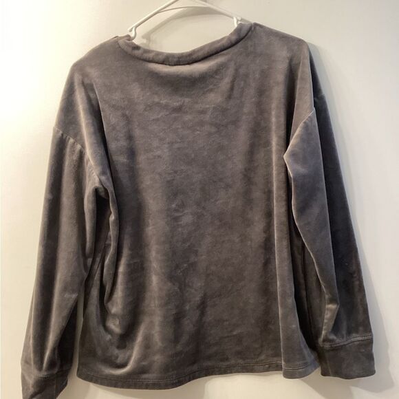 House of Harlow 1960 Lounge Ribbed Velour Pajama set Gray‎ - Picture 6 of 16